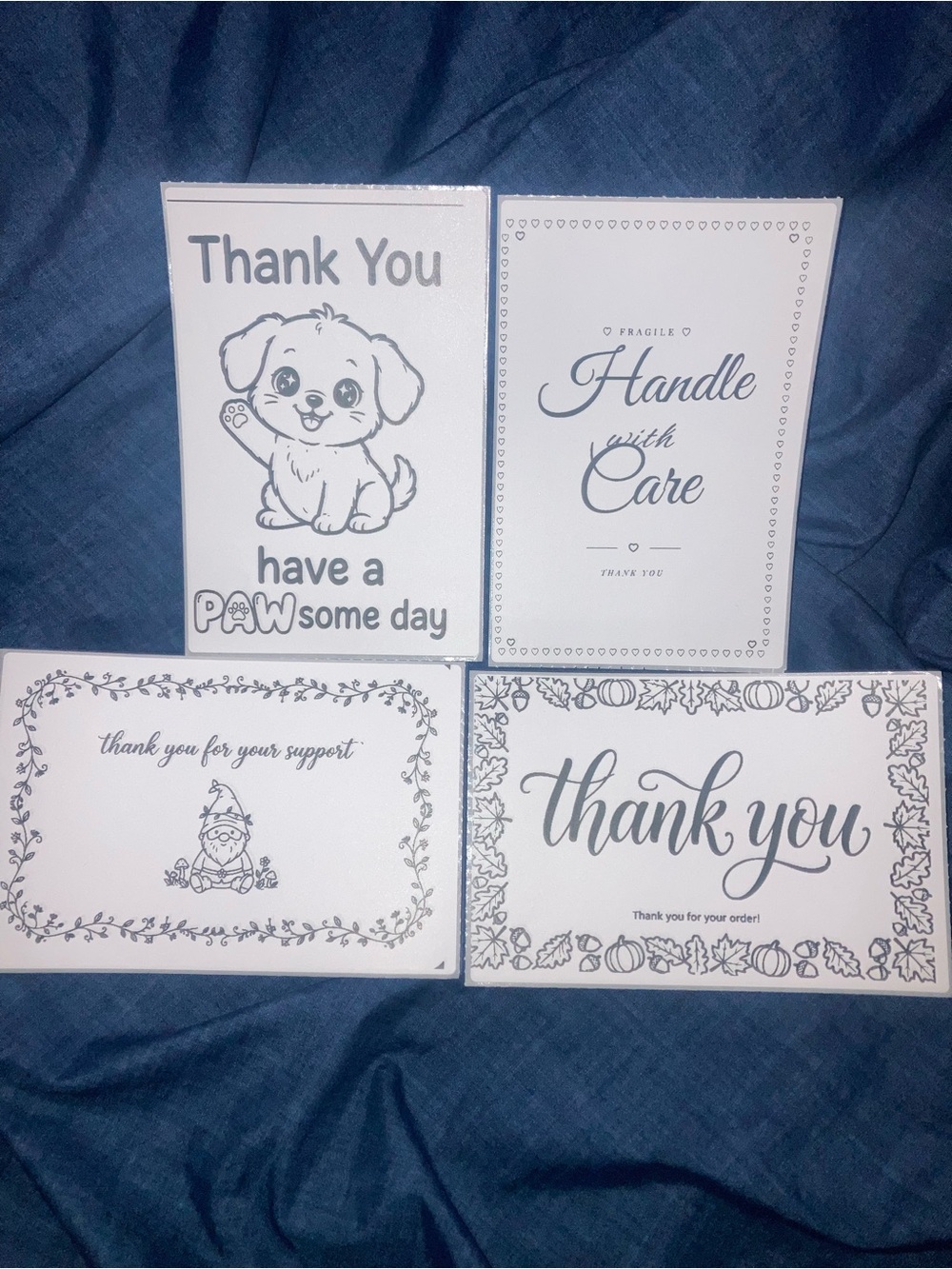 Customized Thank You Note - Black & White (50) 4x6 stickers